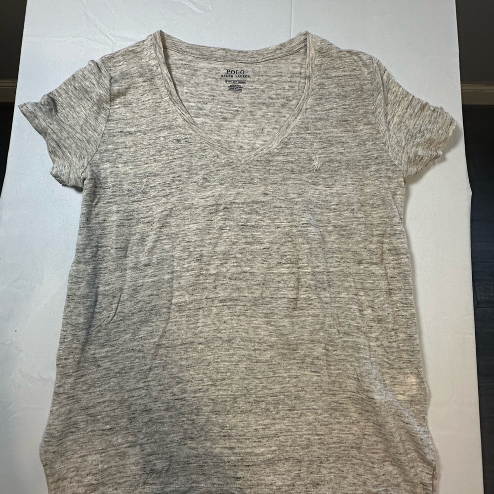 Ralph Lauren Heather Gray V-Neck Tee